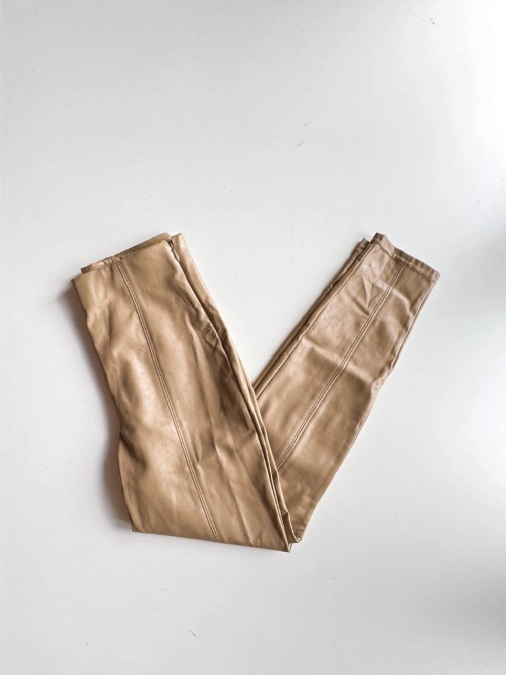 Aritzia BABATON Frida Saville Tan Vegan Leather Ankle Legging Pants, Size 2